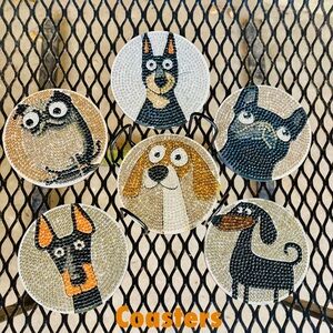 Hand Crafted New Silly Dogs Coaster Set of Six